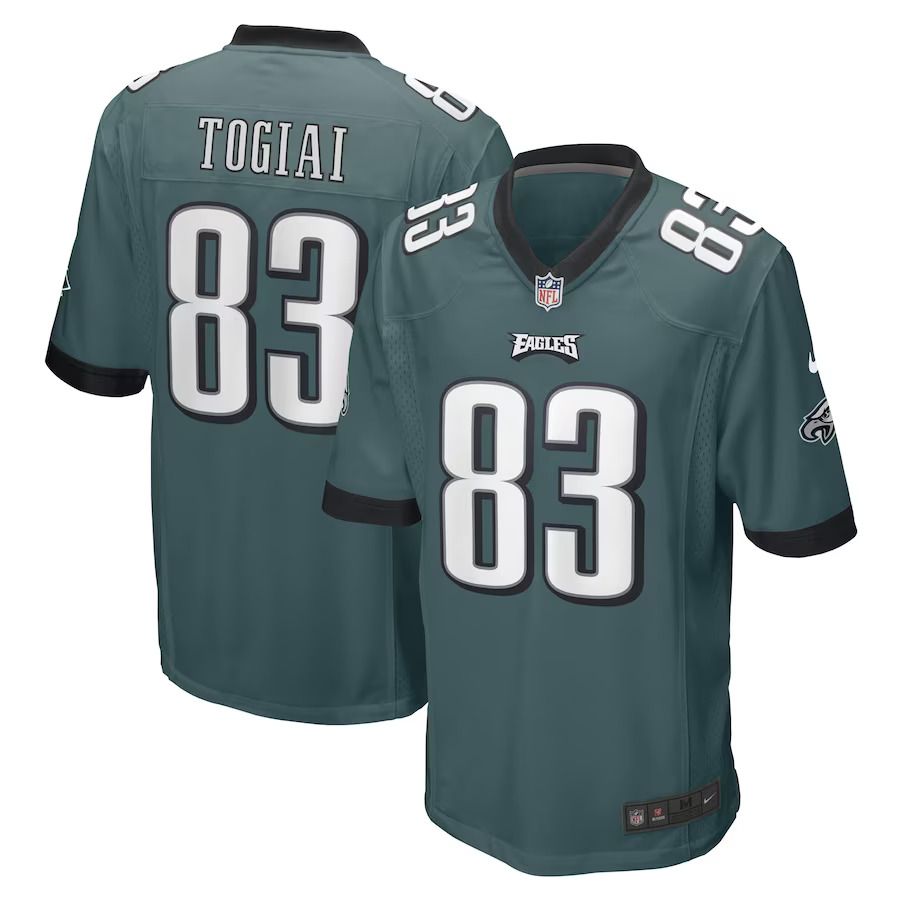 Men Philadelphia Eagles 83 Noah Togiai Nike Midnight Green Game Player NFL Jersey